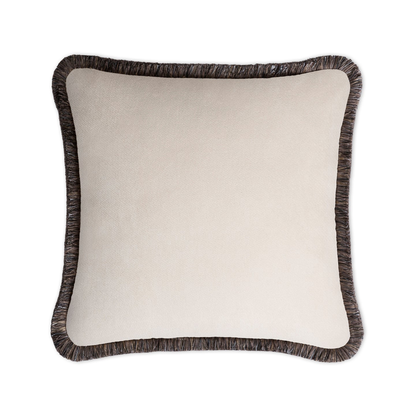 HAPPY PILLOW | Multicolor fringes GREY