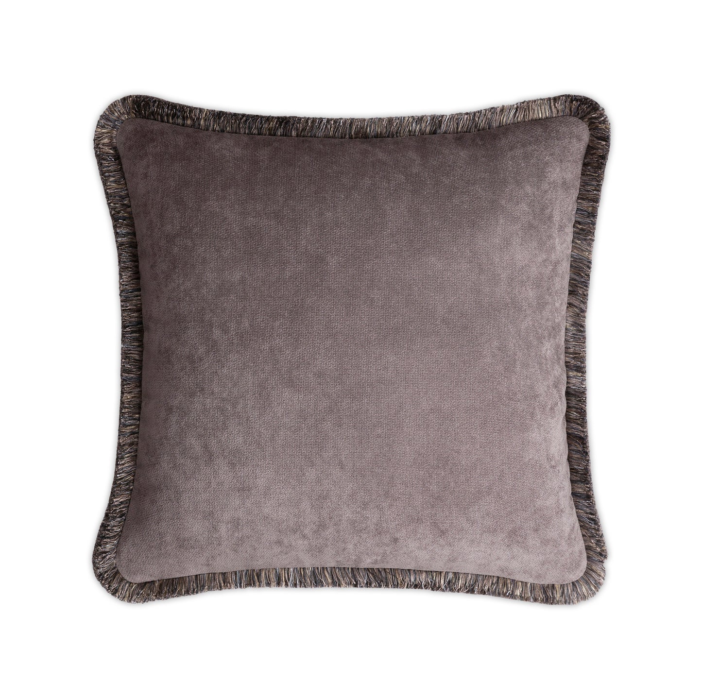 HAPPY PILLOW | Multicolor fringes GREY