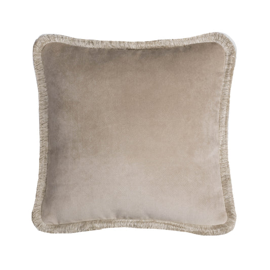 HAPPY PILLOW | Velvet Cushion BEIGE