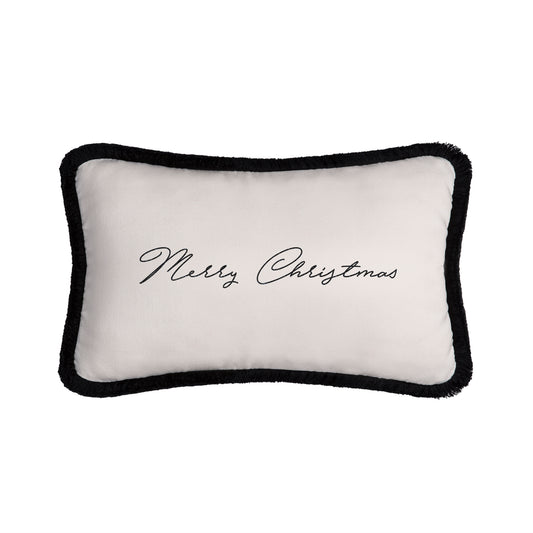 XMAS PILLOW | Velvet Cushion White & Black