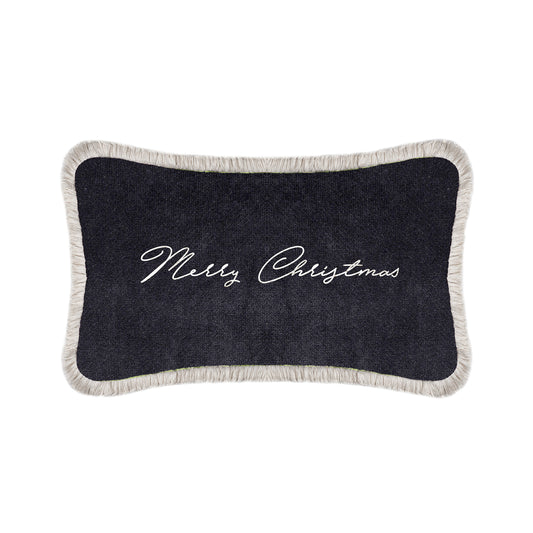 XMAS PILLOW | Velvet Cushion Black & White