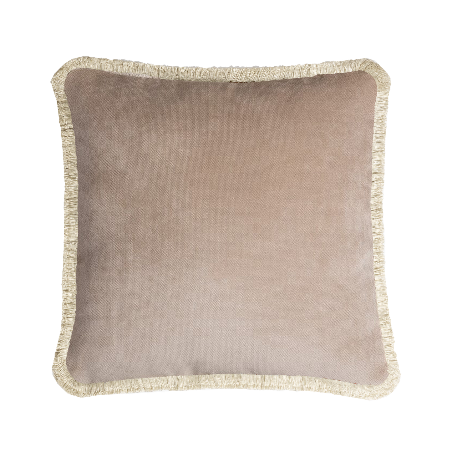 HAPPY PILLOW | Velvet Cushion BEIGE & CREAM