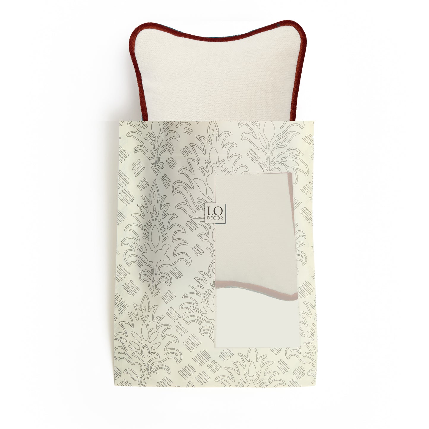 MICRO PILLOW | Velvet Cushion White&Brick Frame