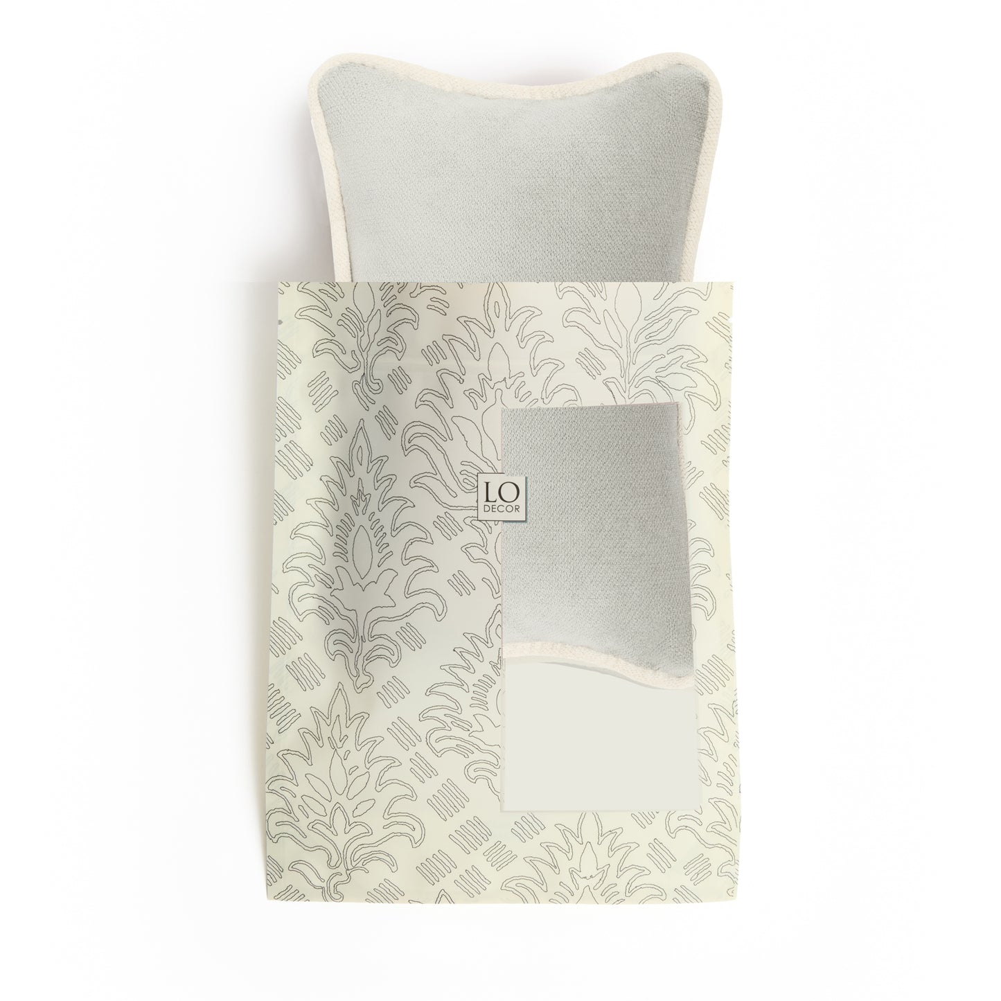 MICRO PILLOW | Velvet Cushion Light Grey Frame
