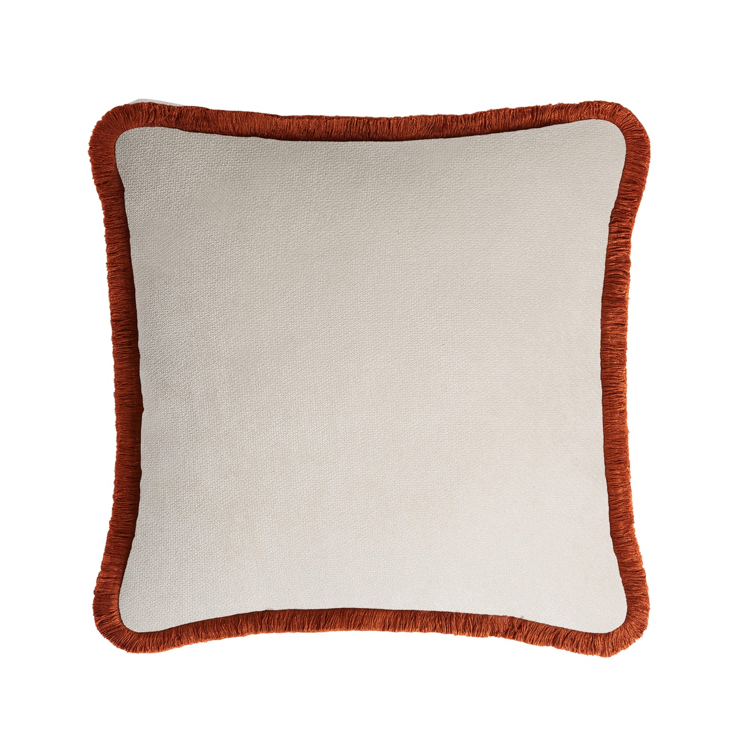 HAPPY PILLOW | Velvet Cushion DIRTY WHITE & BRICK