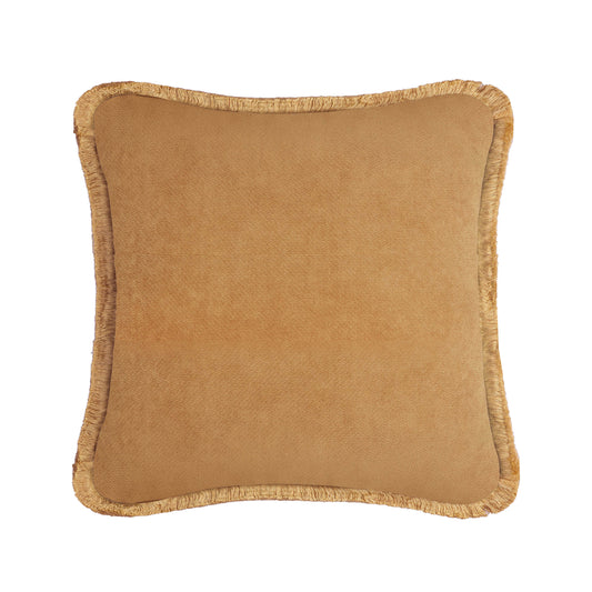 HAPPY PILLOW | Velvet Cushion CAMEL & CAMEL