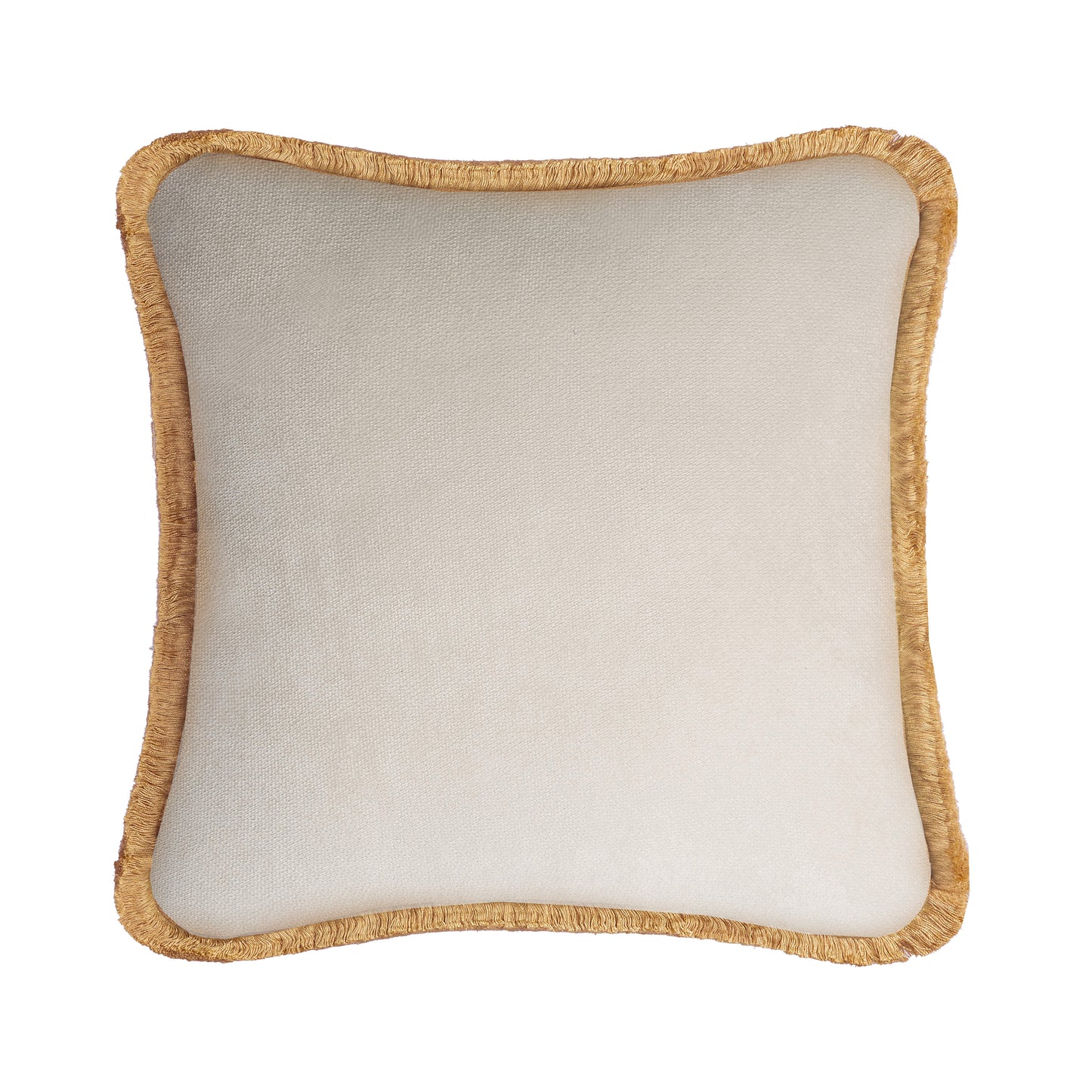 HAPPY PILLOW | Velvet Cushion DIRTY WHITE & CAMEL