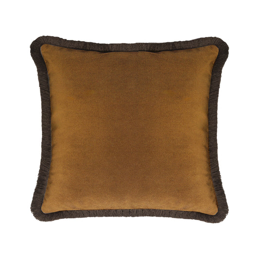 HAPPY PILLOW | Velvet Cushion RUST & CHOCOLATE