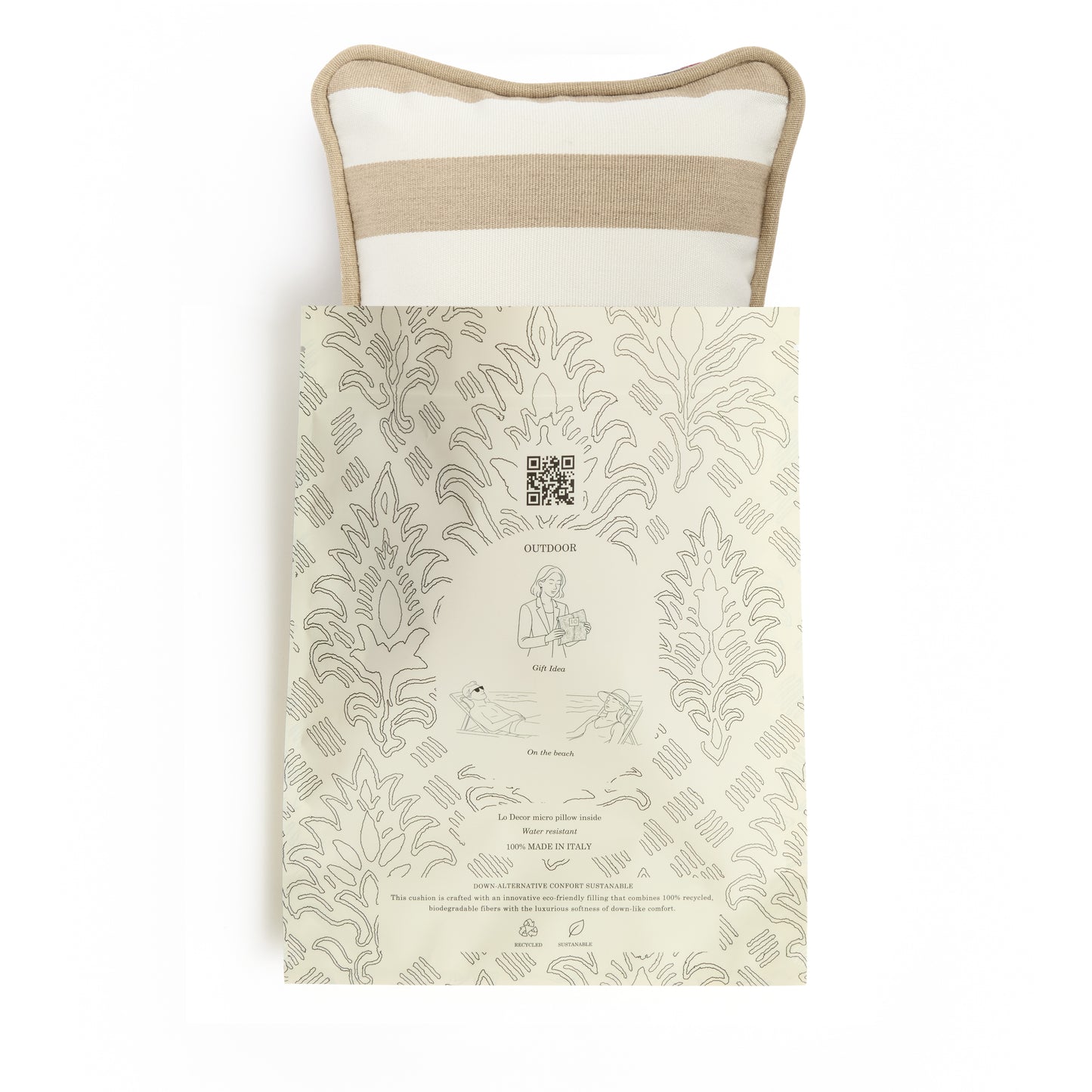 MICRO PILLOW | Outdoor Beige Stripes