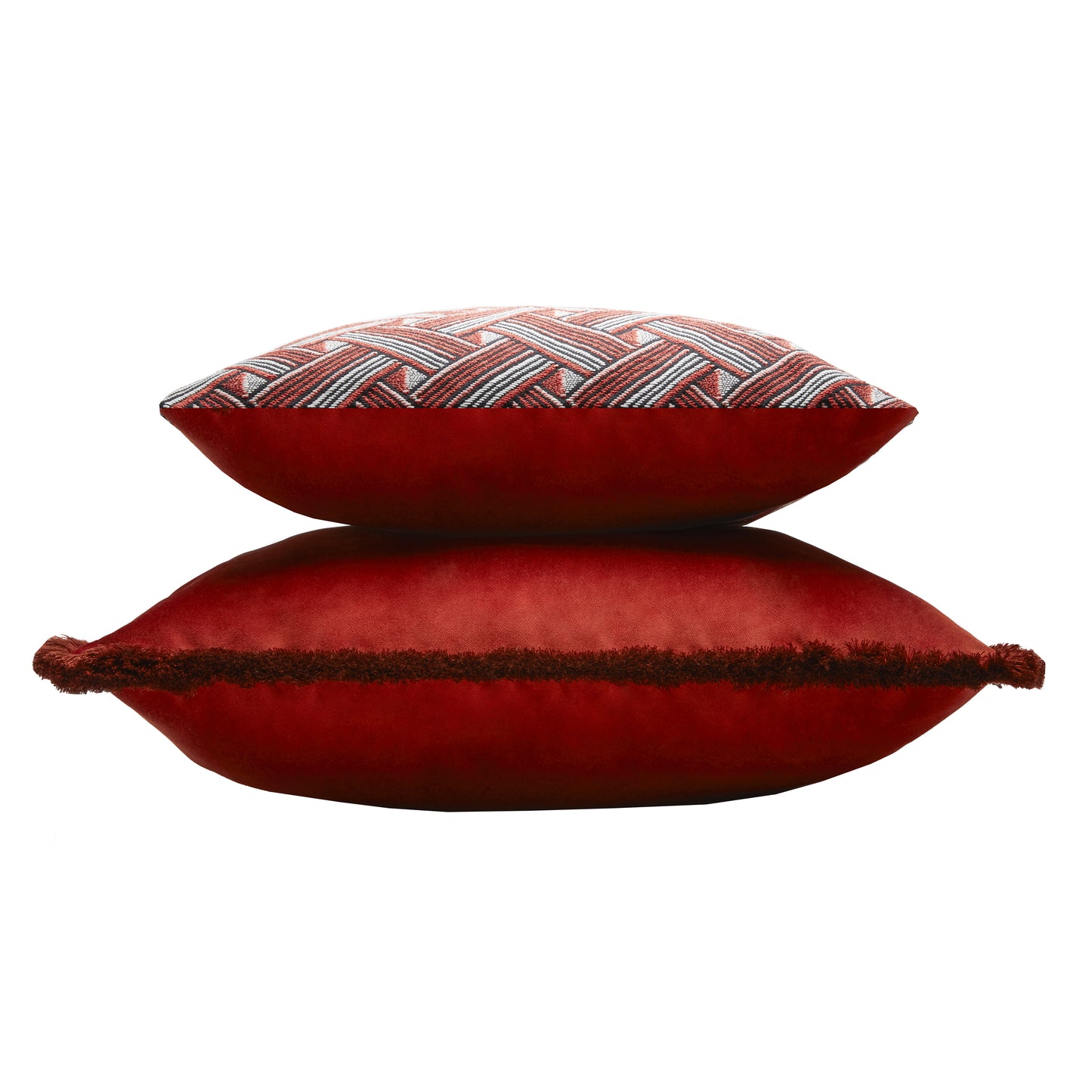 HAPPY PILLOW | Velvet Cushion DIRTY WHITE & BRICK