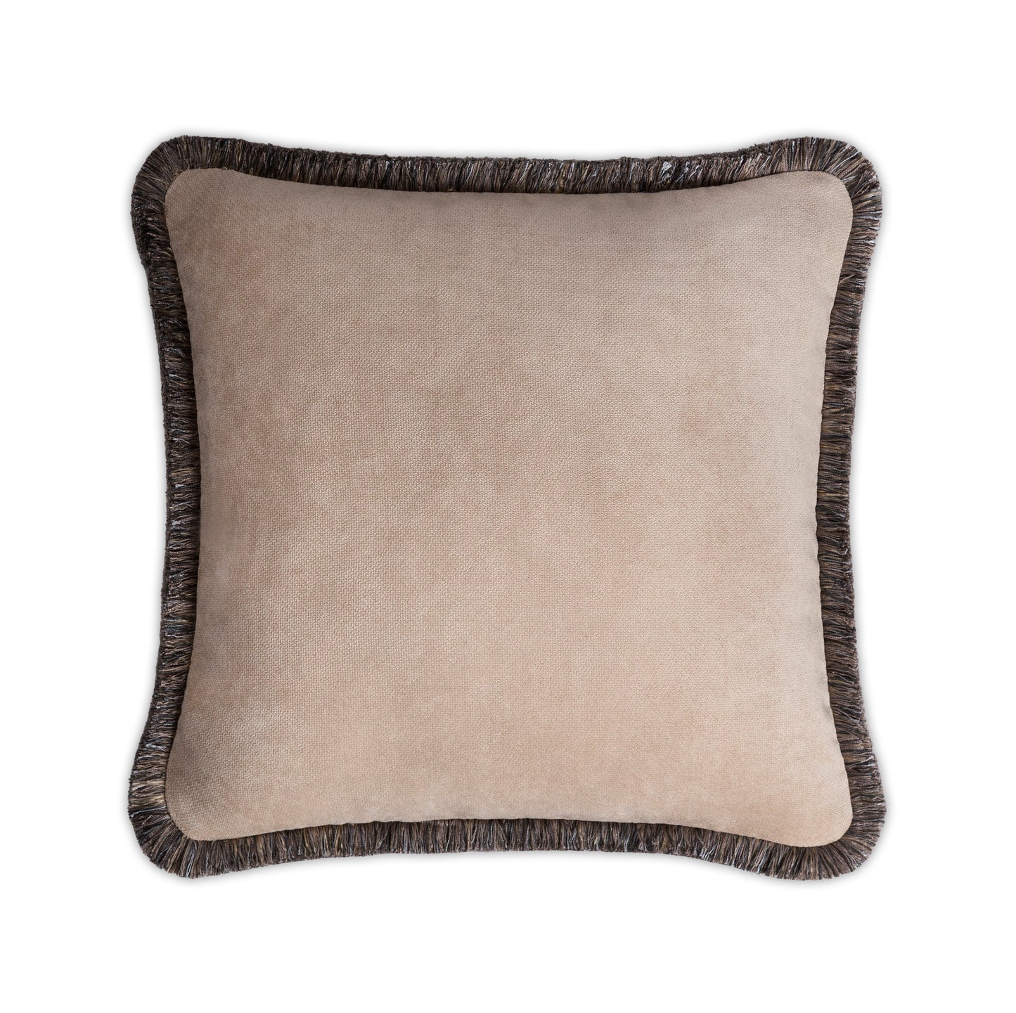 HAPPY PILLOW | Multicolor fringes GREY